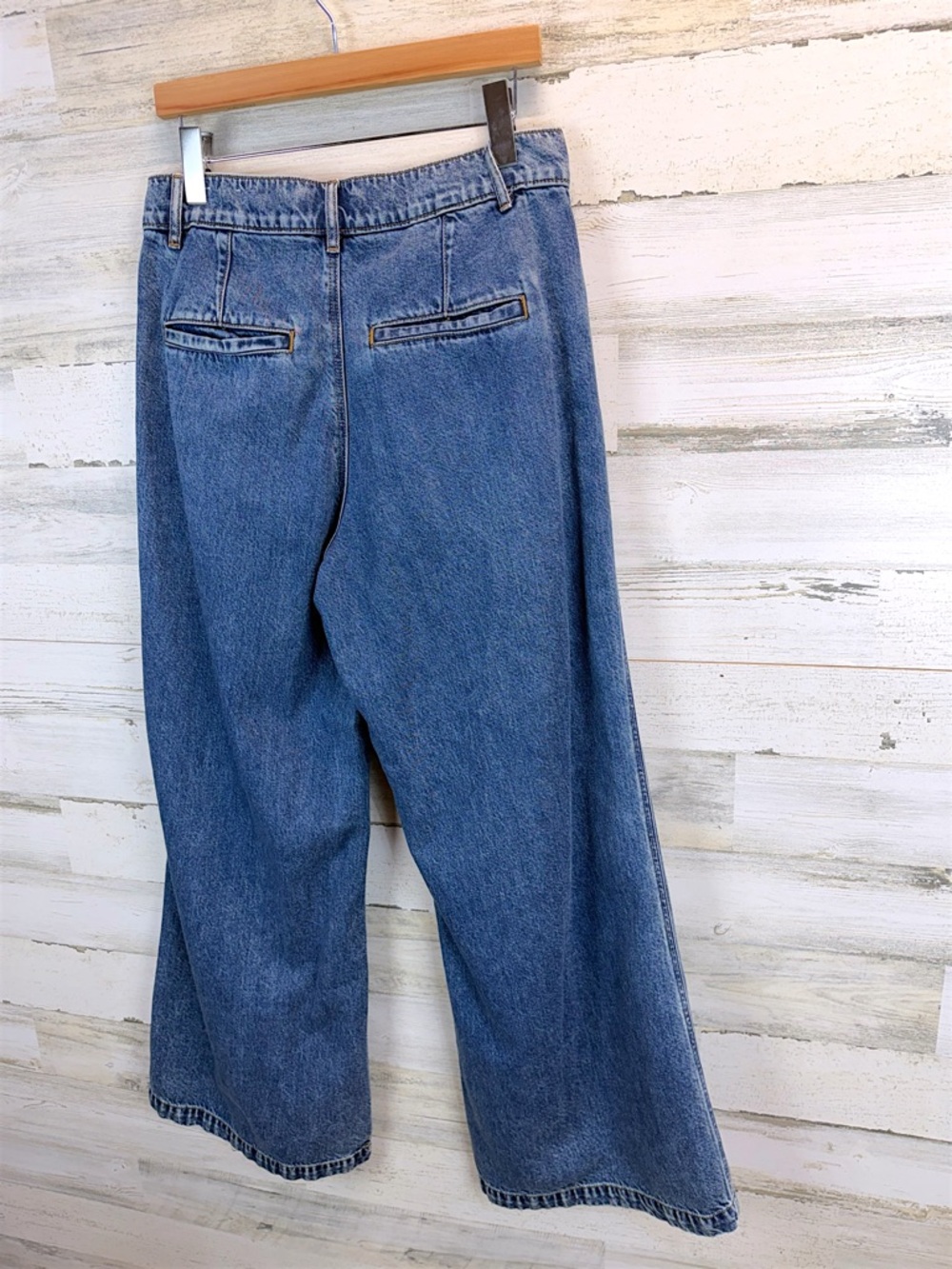 LOFT Wide Leg Jeans High Rise Trouser Denim Sz 8 Y2K Coastal Chic Casual - Picture 5 of 13